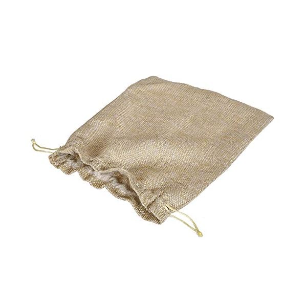 Kuber Industries Jute Potli Bags for Return Gifts with Drawstring|Pack of 4 (Gold) - Image 8