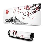 Japan Ink Painting Fuji Mountain Sun Gaming Mouse Pad Extended Large Mouse Mat Desk Pad Stitched...