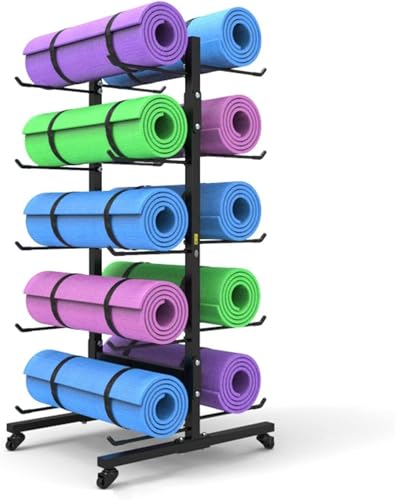 Rangement tapis de yoga à roulettes pour libérer l'espace au sol - 2