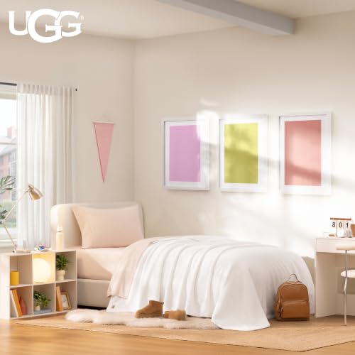 Image of UGG Whitecap Twin Blanket, Plush Fleece, 66 inch x 90 inch, White