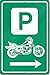 Motorcycle With Right Directional Parking Arrow Sign 12