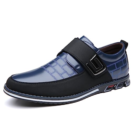 Image of Veslexth Men Casual Driving Sneakers Loafers Breathable Comfort Walking Wing Tips Lace Up Luxury Leather Shoes for Male Business Work Office Dress Outdoor