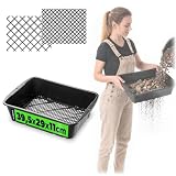 KADAX Setaccio regolabile da giardino in plastica, setaccio rotondo in plastica per sabbia, compost e terra, con regolazione manuale dell'inserto del setaccio (Rettangolare)