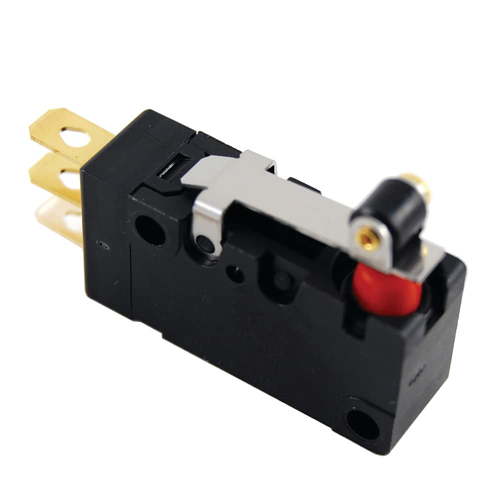 NTE Electronics 54-487WT Miniature Snap Action Switch, Sealed, SPDT Circuit, 230 g Operating Force, Short Hinge Roller Lever Actuator, Solder Lug and #187 Tab Terminals, 0.1 Amp, 125V by NTE