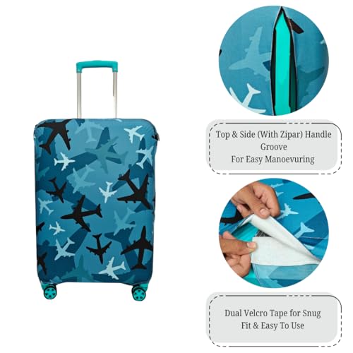 Image of Printed Travel Luggage Cover for Suitcase - Stretchable & Scratchproof Trolley Bag Protector (Multi Plane)