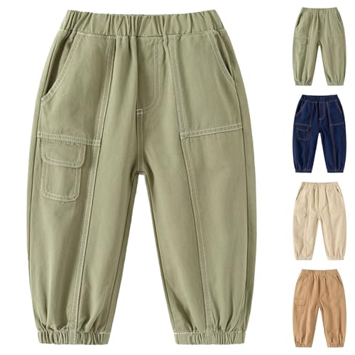Toddler Boys Baggy Patchwork Sweatpants Straight Wide Leg Elastic Waist Jogger Kids Fall Solid Color Sports Pants