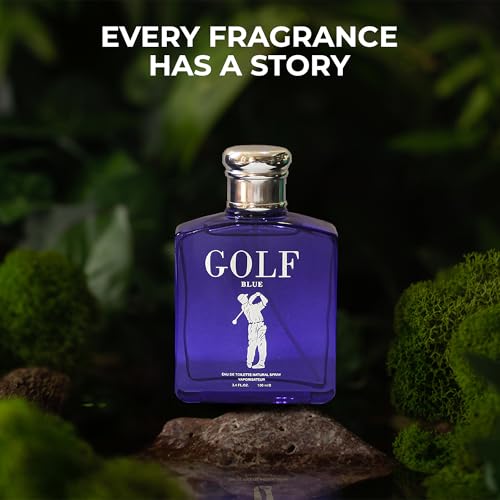 Image of AFLUXE Golf Blue EDT Men's Cologne 2PCS, Bold Citrus Woody | Bold men's cologne 2PCS with citrus spice & woody notes. Long lasting perfume for men for all occasions. Natural spray.