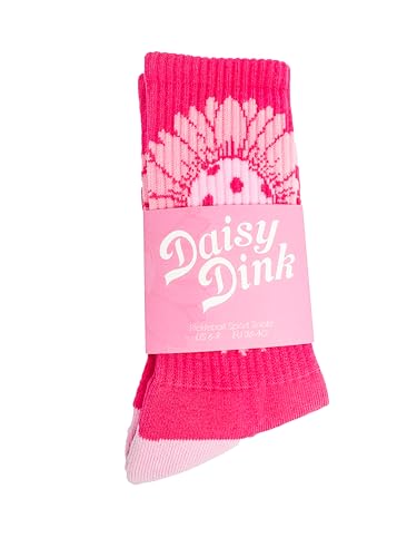 Women's Pickleball Crew Socks | Cushioned & Breathable Athletic Sock with Fun Daisy Graphic | Sizes 6-9 & 9-134