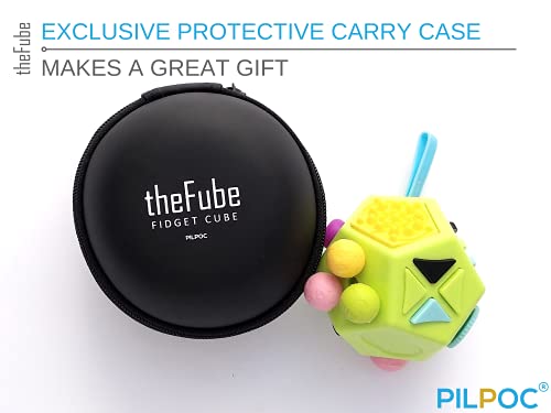 PILPOC theFube Fidget Cube Dodecagon 12 Sides - Deluxe Authentic Fidget Toys for Adults & Kids - Protective Case, Stress Cube, ADHD, OCD, Autism. Quiet Sides & Fidget Clicker Toy (Green & Mix) - Thumbnail 3
