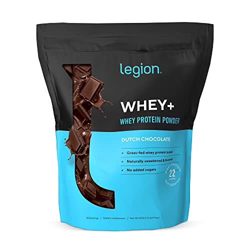 LEGION Whey+ Protein Whey Isolate from Grass Fed Cows (Chocolate, 60 Servings) - Whey Protein Isolate Powder, Low Calorie, Non-GMO, Sugar Free, Lactose and Gluten Free, All Natural Protein Powder