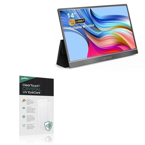 BoxWave Screen Protector Compatible With Lepow H1 Portable Monitor (14 in) - ClearTouch Crystal Anti-UV EyeCare (2-Pack), Filters out Harmful Blue Light Reduce Fatigue