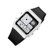 Genérico Reloj Digital – Relojes Deportivos de 24 cm, Reloj Digital Impermeable de Acero Inoxidable | Relojes con Luz de Fondo LED, Relojs con Alarma | Diseño Ligero de ABS, Resistente al Sudor