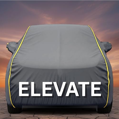Image of Premium Grey Series 100% Waterproof Car Body Cover for Elevate Cover (All Models) with Mirror Pockets | Triple Stitched, Elastic, Custom Fit, Heat Resistant, Anti-Dust, All-Weather Cover