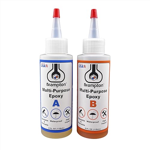 Brampton Multi-Purpose Epoxy, Quick 30-Minute Set, Waterproof 2-Part Epoxy Glue Kit for Tile, Metal, Ceramic, Glass, Wood, Stone, Strong Bonding, Sandable, Paintable Resin, Easy 1:1 Mix, 8 oz