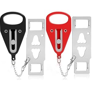 Portable Door Lock-2 Pack Solid Heavy Duty Extra Lock for Additional Privacy and Safety in Hotel,Apartment,and Prevent Unauthorized Entry in Traveling, AirBNB, Apartment and College