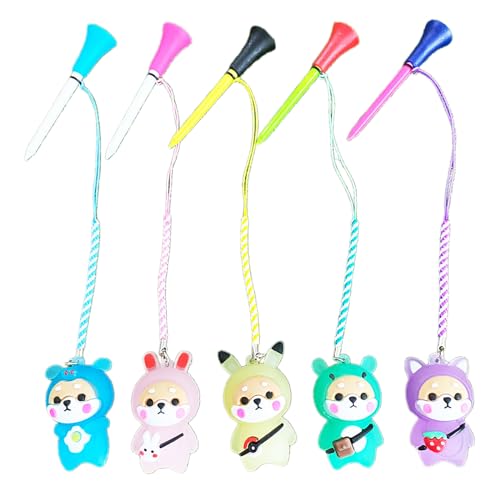 HUANGTNG Cartoon Tees Low Resistance Tees Ball Base Tees with Rope for Long Distant Hit Training