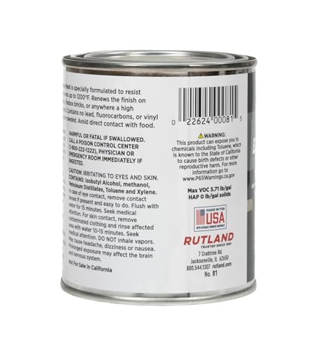 image for Rutland Products, Black Rutland 1200-Degree F Brush-On Flat Stove Pain