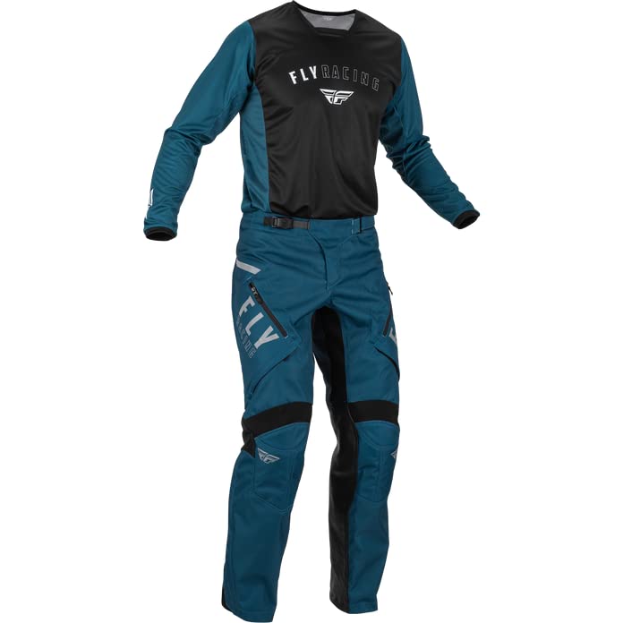 Fly Racing 2023 Patrol Slate Blue/Black Adult Moto Gear Set - (Over the Boot) Pant and Jersey Combo