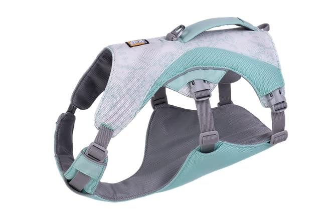 RUFFWEAR Swamp Cooler Hundegeschirr und Griff, leichte Laufausrüstung hält Haustiere bei heißem Wetter kühl, Verstellbar, stark und kühlend, 2 Leinen-Portale, Sage Green (Medium, 69-81cm)