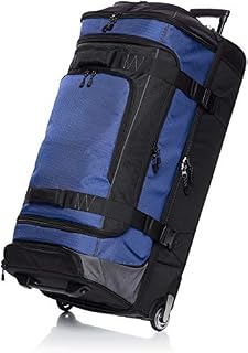 Amazon Basics Wheeled Duffel Bag with Telescopic Handle and Carrying Handles, 96 x 47 x 41cm, 113 Litres, Blue