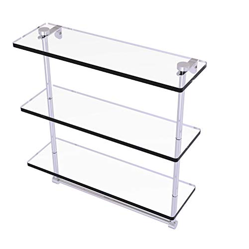 Allied Brass NS-3-PC Double Corner Glass Shelf Polished Chrome