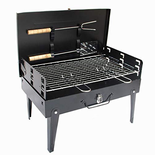 Barbecue Grill,Im Freien Beweglichen Grill Haus Holzkohle-Grill Shelf Camping Beach Party Barbecue Convenient Falt- Koffer Typ