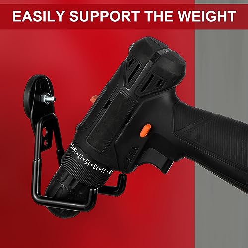 Image of Landhoow 6 Pcs Large Magnetic Hooks Heavy Duty Garage Magnet Hooks Strong Storage Utility Magnetic Hangers with Anti Slip Rubber Coating for Indoor and Outdoor Hanging (Black)