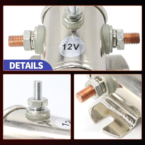 Relais solénoïde 12V robuste type SPST pour démarrage treuil et quad