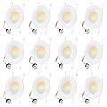 12 Pack 5/6 Inch 5CCT LED Recessed Lighting, Dimmable Can Lights with Baffle Trim, 2700K/3000K/4000K/5000K/6500K Selectable, 12.5W=100W, 950LM Downlight, Wet Rated, Retrofit Installation, ETL & FCC