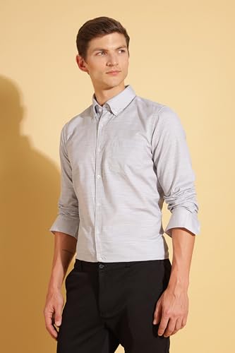 Image of Fyltr Men's Regular Fit Shirt - Full Sleeve | Functional Pocket | Button Down Collar | Formal Shirts for Men