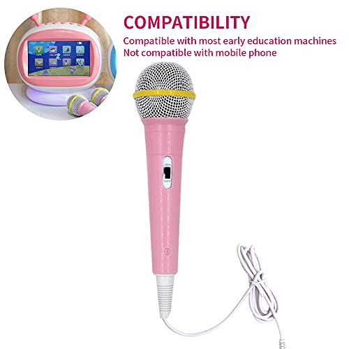 Yuhoo Wired Microphone, Wired Dynamic Microphone 3.5Mm Jack Lightweight No Battery For Kids Singing Mechine Home Wired Microphone(Pink) Free Size #TOP3