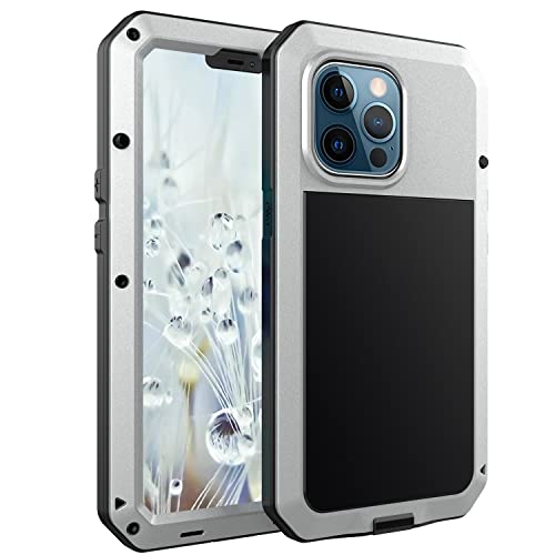 Coque antichoc pour iPhone 13 Pro CZKE Tank Armor argentée avec protection d'écran intégrale