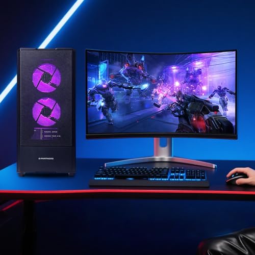 Image of Gaming Desktop PC AMD R5 5500 GeForce RTX 3050 6GB,16GB DDR4 RAM,1TB NVMe SSD,ARGB Cooling, Prebuilt Gaming Computer