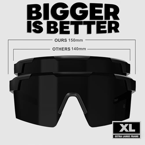 Image of MAXJULI XL Z87 Sunglasses for Big Wide Heads Men TR90 Ultralight UV400 Protection Work Glasses Z8225
