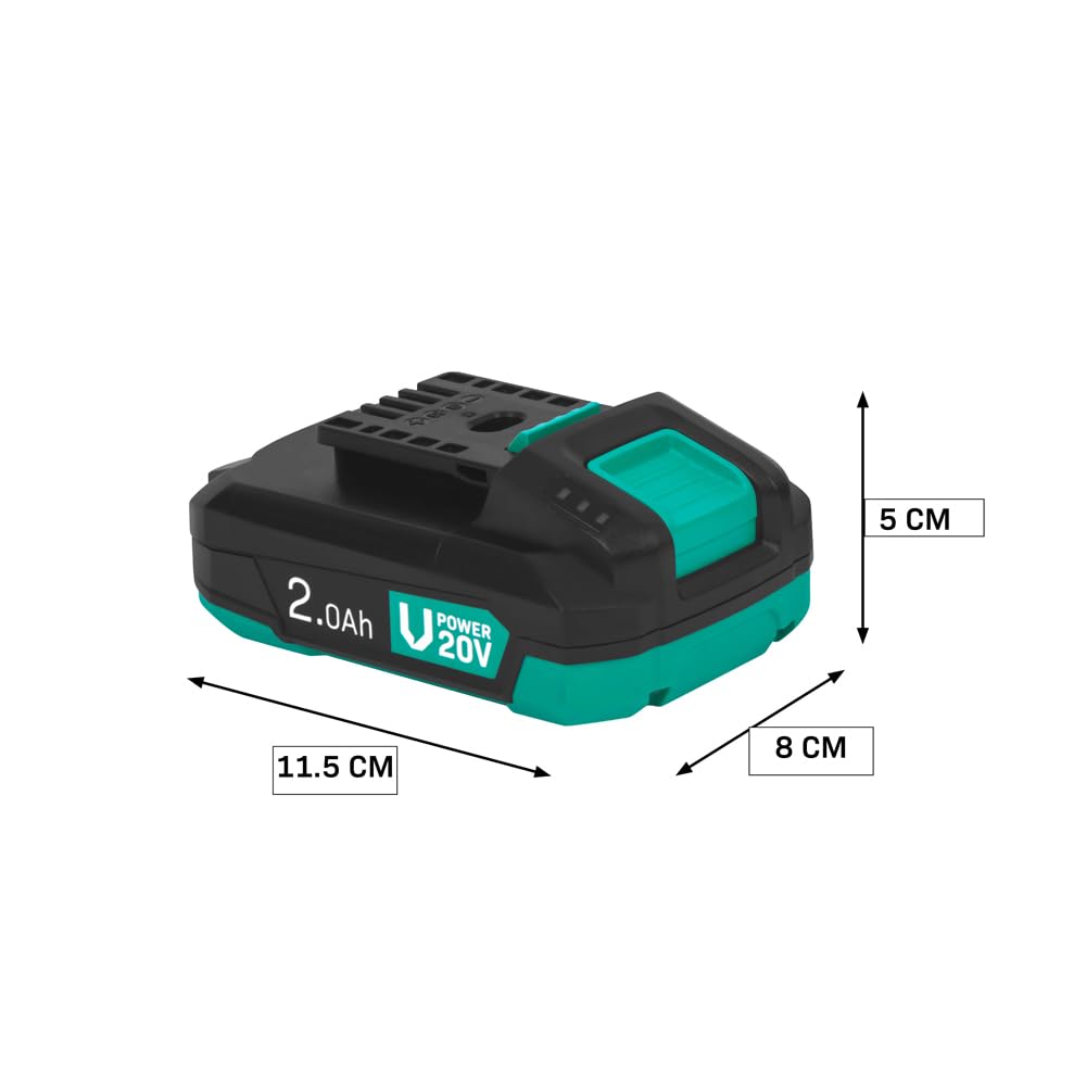 VONROC Zestaw startowy VPower 20V - 2 baterie litowo-jonowe 2,0 Ah + podwójna szybka ładowarka | Kompatybilny z wieloma narzędziami | Idealny do intensywnych projektów DIY i długotrwałych projektów
