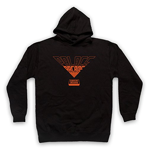 Sweat à capuche Stranger Palace Arcade orange pour adulte inspiré par la pop culture