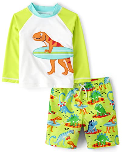 Gymboree Boys' Long Sleeve Rashguard and Swim Trunk, Matching Toddler Outfit