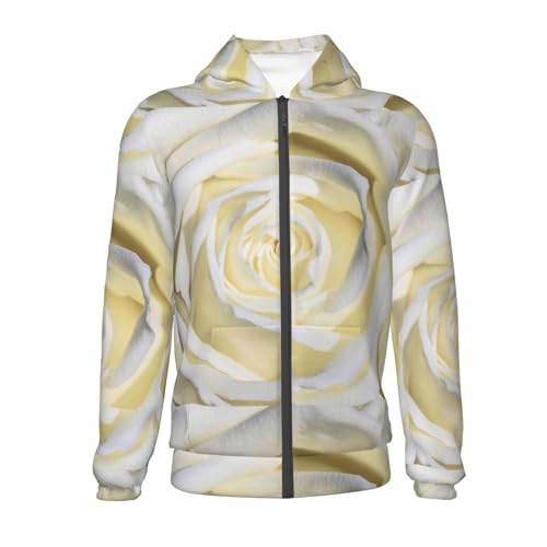 White Rose Kid Hoodies Boys Zip Up Sweatshirts Girls Pullover with Pocket2