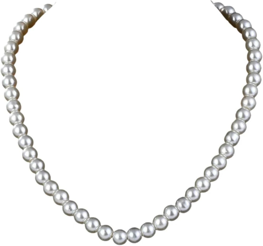 Imitation Pearl Necklace 1920s Pearl Beads Baroque Strands Choker for Women Jewelry