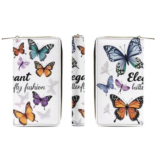 Lightweight Fashion Butterfly Colorful Monarch Butterflies Wallet for Unisex, Wallet with ID Pockets and Multiple Card Slots, Wallets Easy to Carry3