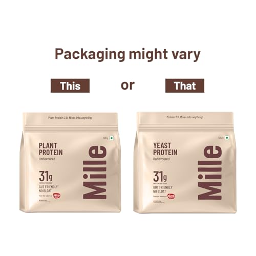 Image of Mille Yeast Protein | 31g Protein | Unflavoured | Made with Fermented Yeast Protein Powder | No Bloat, Vegan, Heat-Stable | Has All 9 Essential Amino Acids | Mixes into Any Dish | 500g