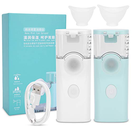 Eye Sprayer, Nano Mini USB Charging Handheld Eye Care Spray Professional Facial Mist Portable Eye Moisturizing Cleaning Soothing Machine Eye Cleaner Eyelid Cleanser Tool for Adult & Kids(green)
