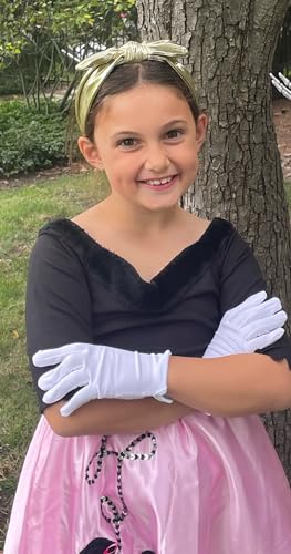 N'Ice Caps Women & Girls White Stretch Gloves for Themed Dress Occasions Children Kids3