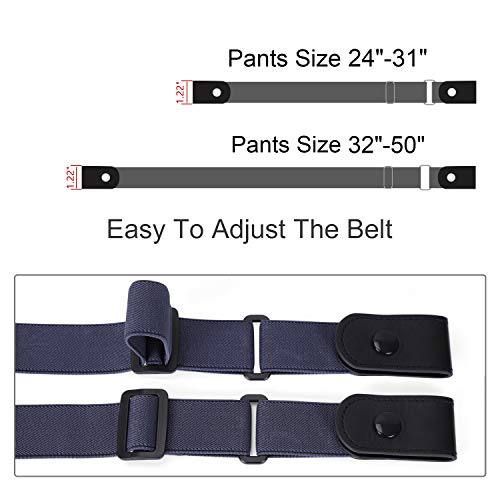 Image of WERFORU No Buckle Stretch Belt for Women and Men Elastic Waist Belt up to 72 Inches for Jeans Pants
