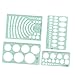 NUOBESTY 4pcs Geometric Measuring Templates Ruler Set Drawing Tools for Architecture Crafting and School Use Accurate Scale for Precision Measurements