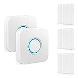 Wireless Door Sensor Alarm Chime, BITIWEND Home Security Window Entry Alert With Operating Range 600 feet/52 Chimes For Home/Garage/Shop (3 Door Sensors & 2 Receiver)