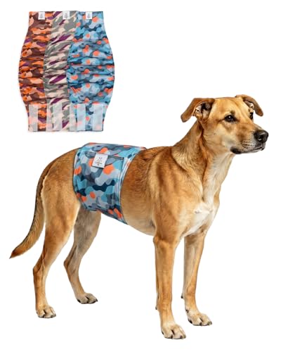 CuteBone Dog Diapers Male Belly Bands 3 Pack for Male Dogs Reusable Puppy Wraps