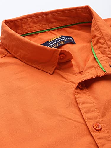 Image of The Indian Garage Co Men Slim Fit Solid Full Sleeves Cutaway Collar Casual Shirt