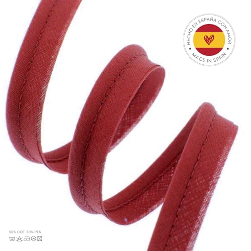 TEXTEX = Piping for Sewing Decoration, and Crafts. Composition 50% Cotton and 50% Polyester. Total Width of 15mm, Cord of 5mm - Image 2