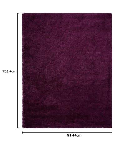 Image of Shanno Carpet Hand Woven Fluffy Shag Carpet Living Room Bedroom Hall with 2 Inch Pile Height Size(3x5 Feet Color)